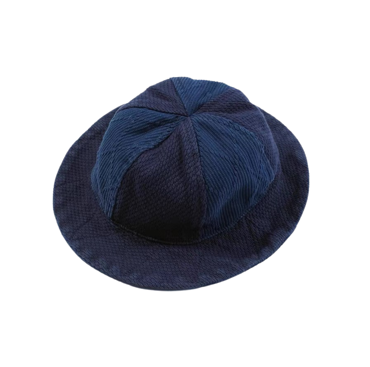 Indigo Dye Kendo Patchwork Brim Hat