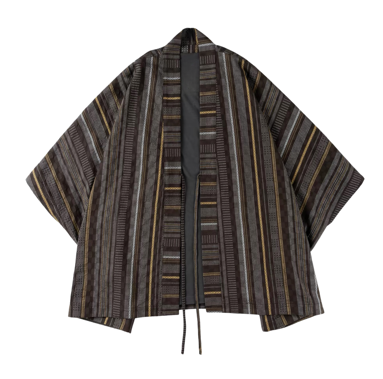 Mixed-Stripe Sashiko Hanten Jacket
