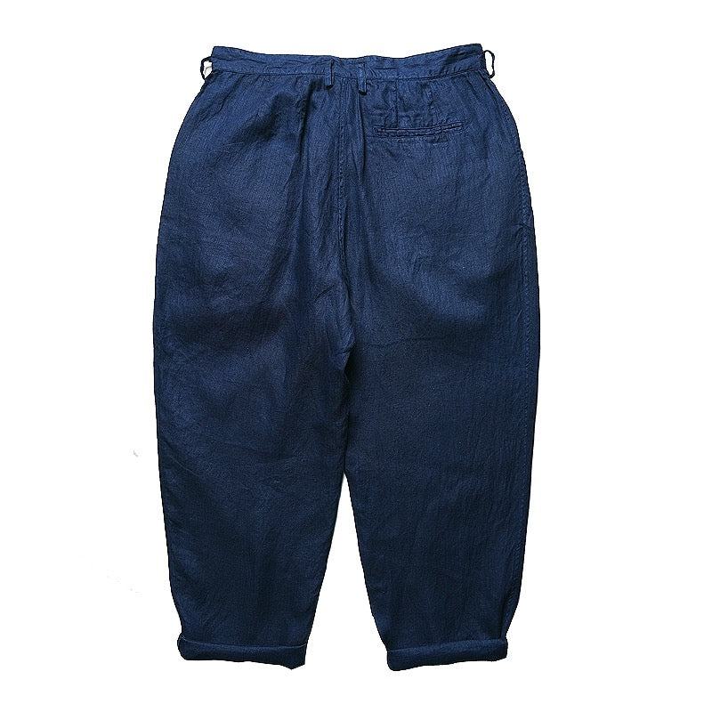 Indigo Dye Linen Tapered Pants