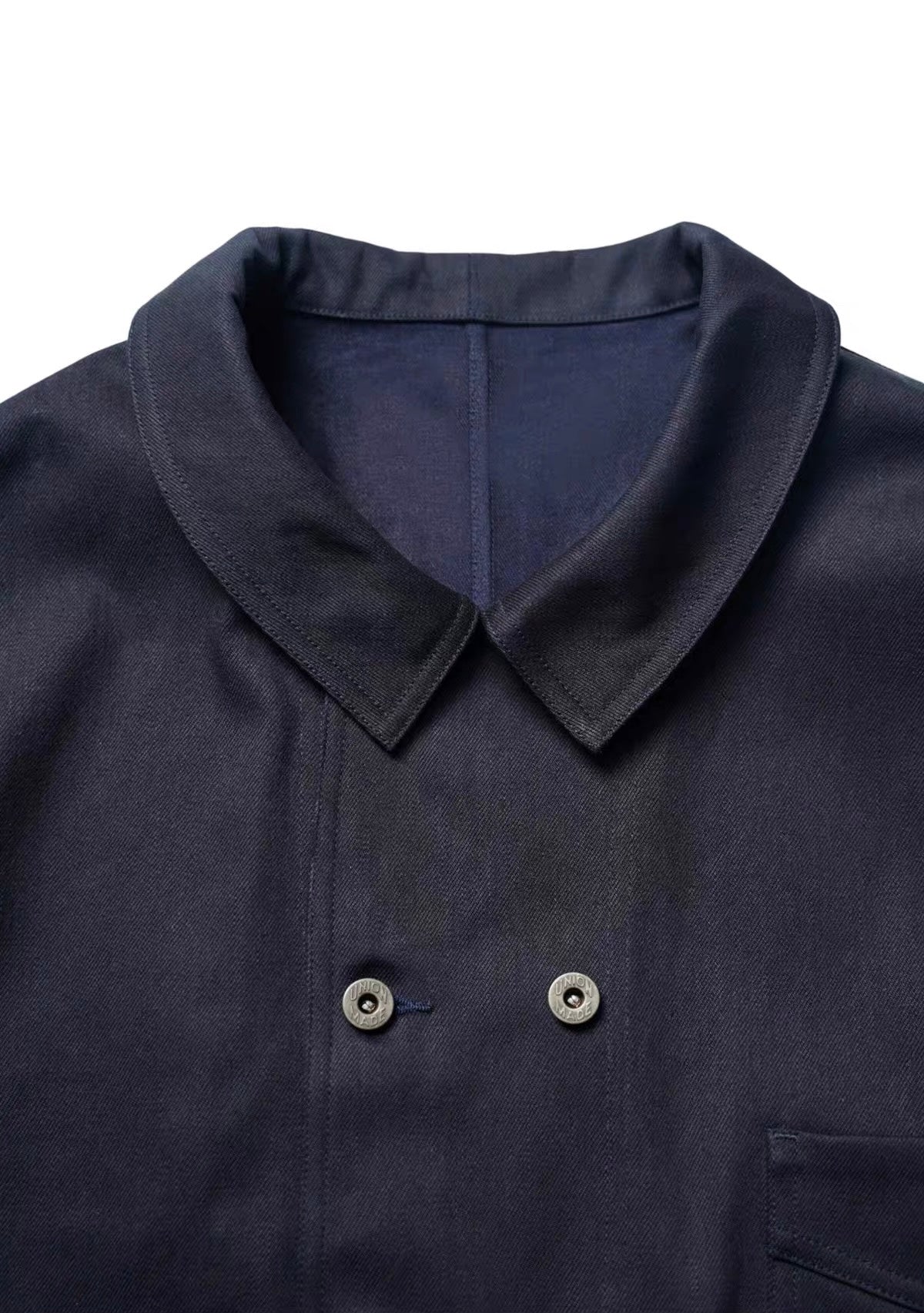 Indigo Dye Double-Breasted French Work Jacket