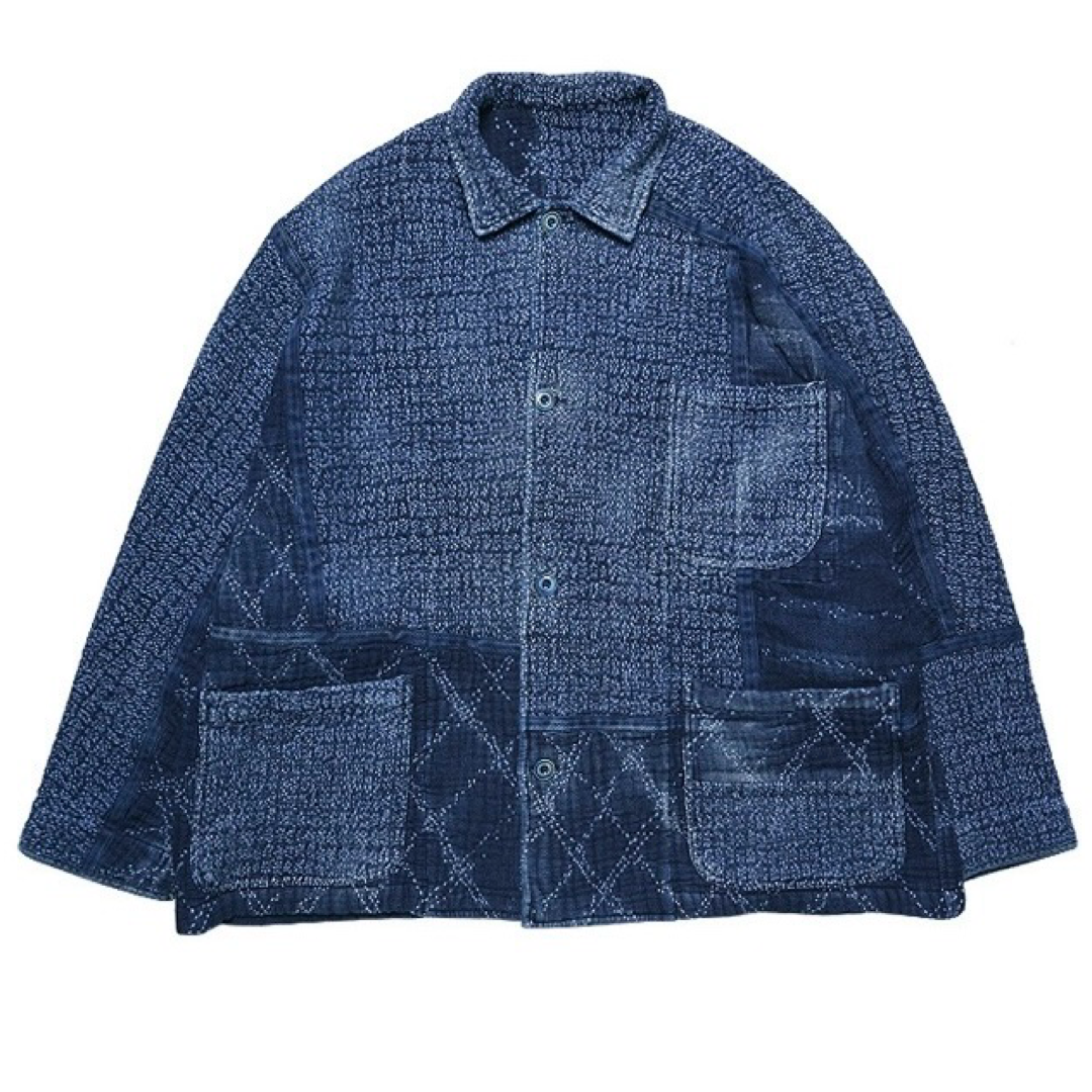 Indigo Dye Sashiko Sakura Heavyweight Coat