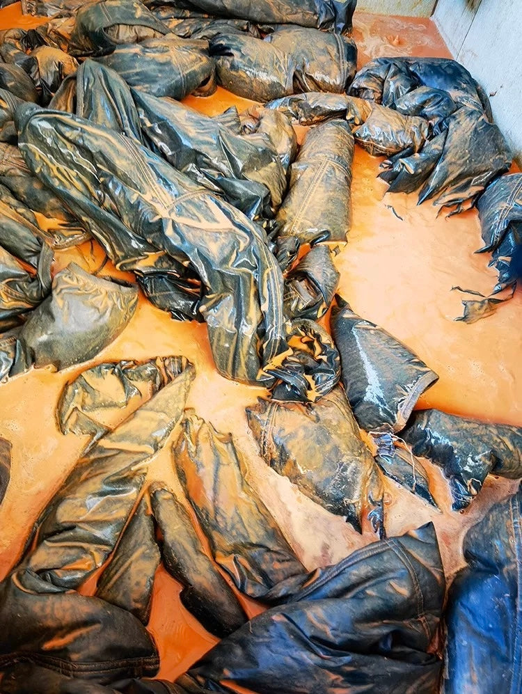 Mud Dye Reversible Collarless Iris Coat