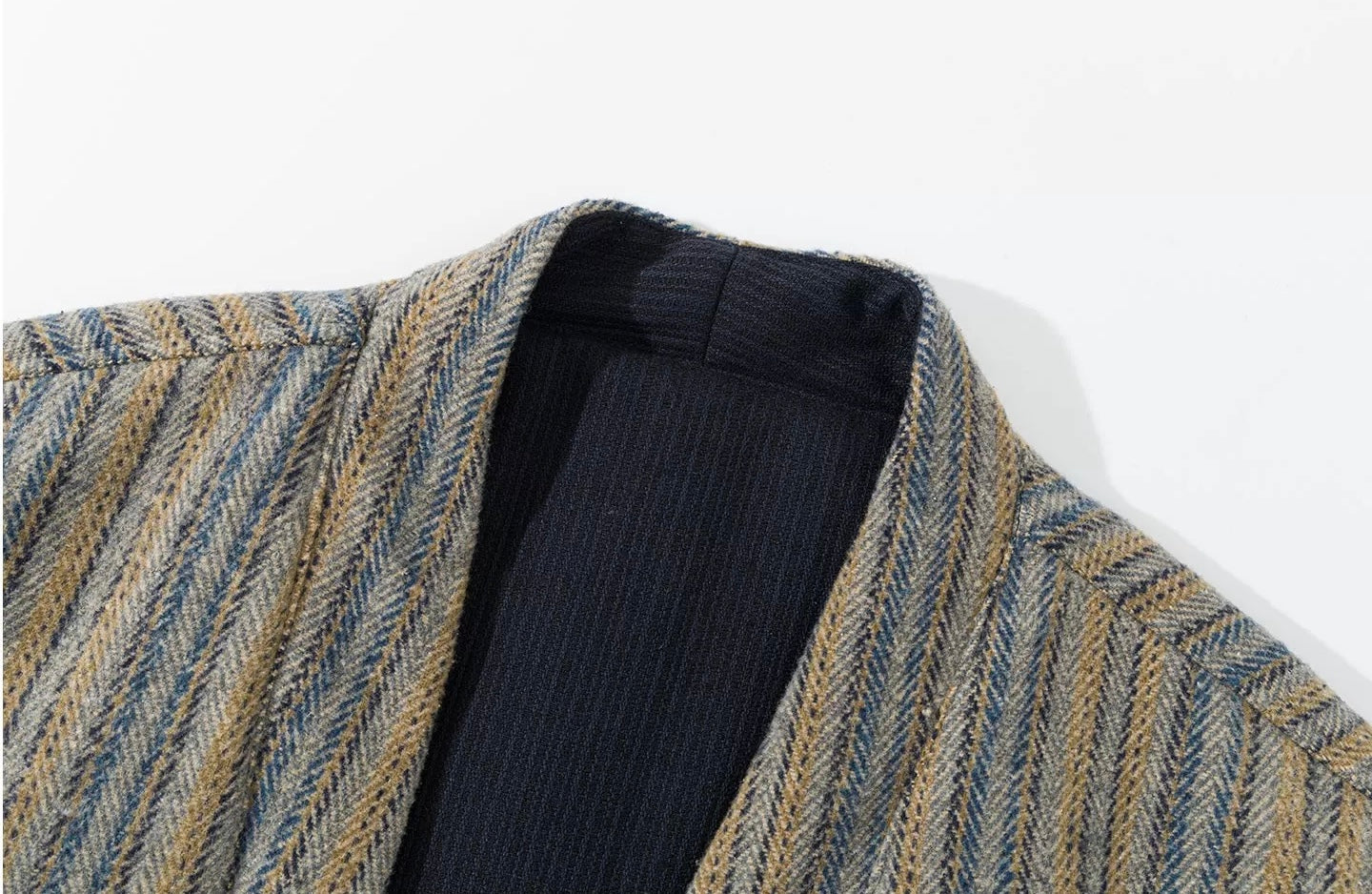 Navy Reversible Stripe Noragi Jacket