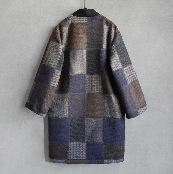 Patchwork Herringbone Noragi Coat