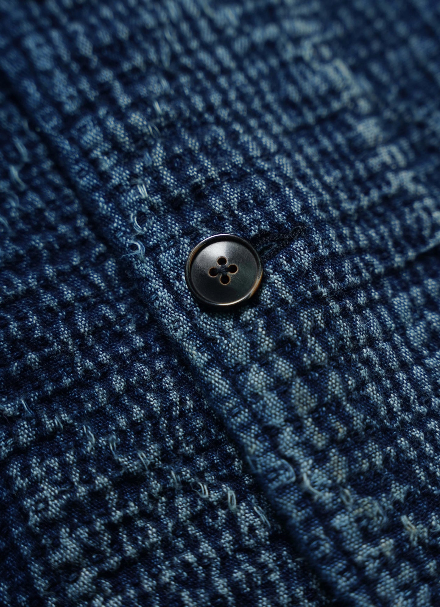 Indigo Dye Sashiko 3 Buttons Blazer Jacket