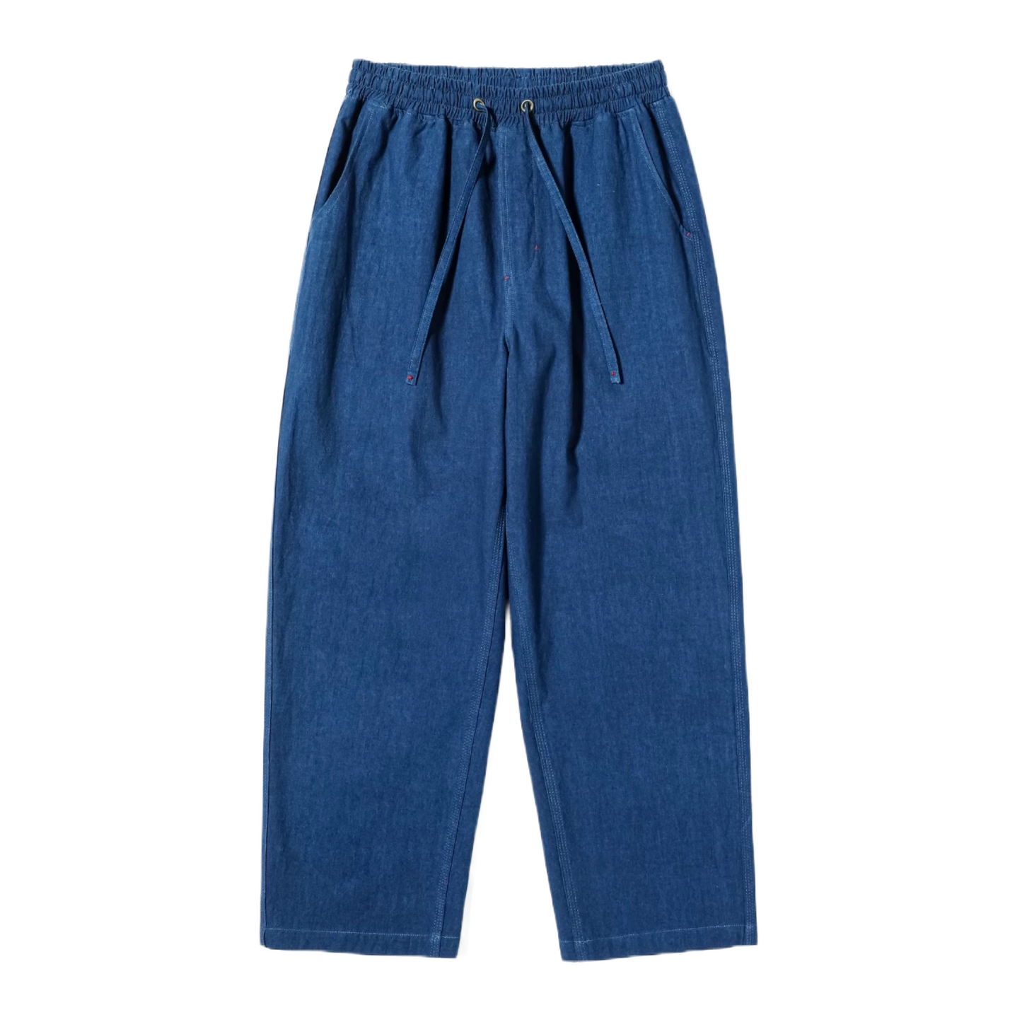 Indigo Dye Basic Kasuri Twill Pants