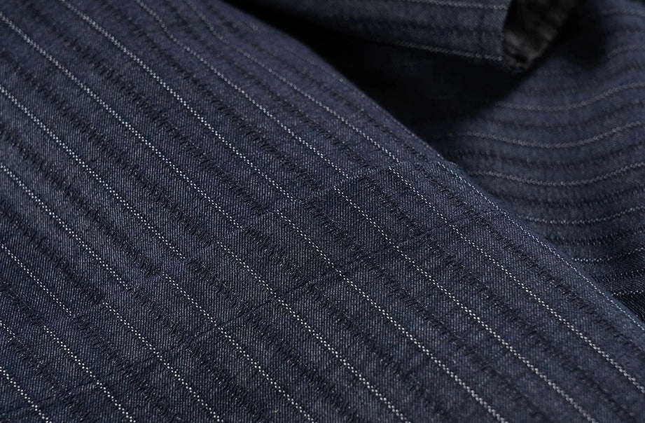 Navy Pinstripe Hanten Jacket