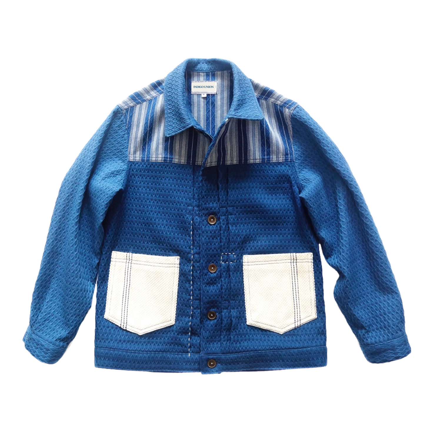 Indigo Dye Patchwork Sashiko Worker Jacket