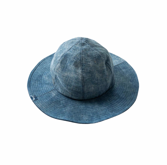 Indigo Dye Wide Brim Hat