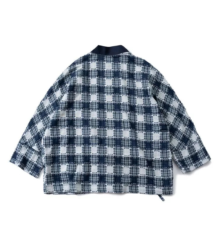 Frayed Checked Noragi Jacket