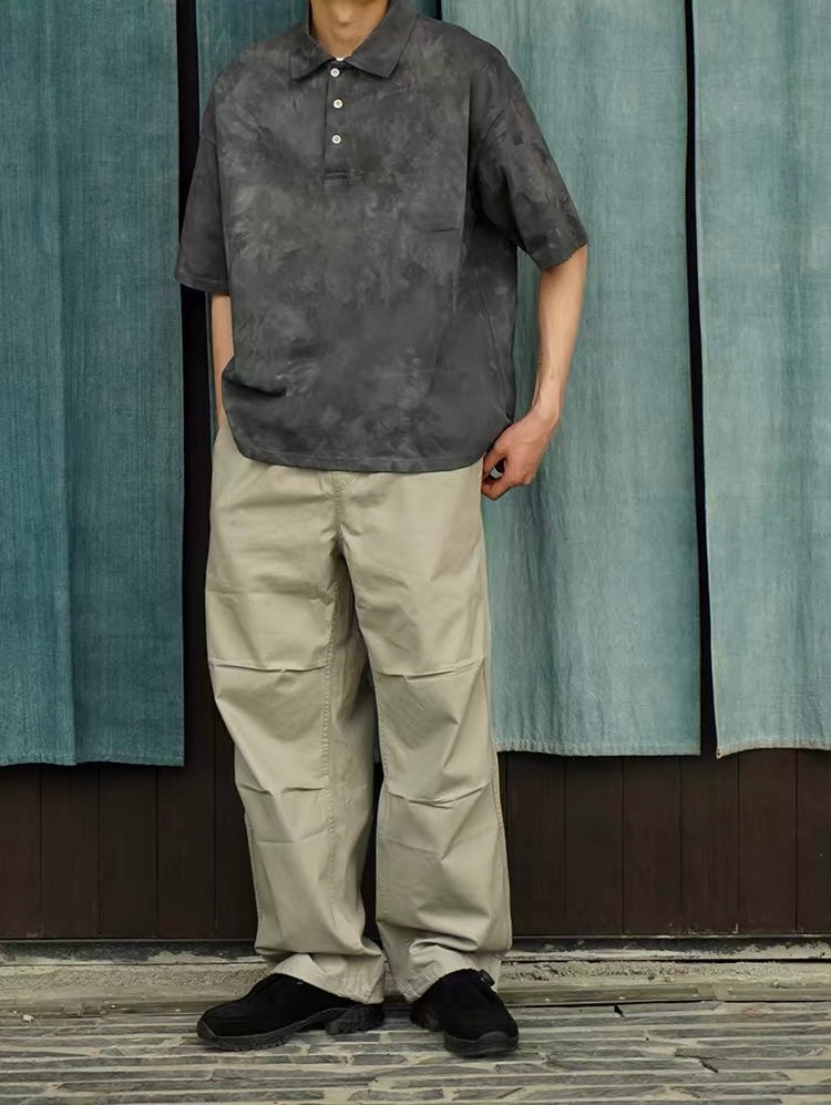 Botanical Cloud-Dye Oversized Polo