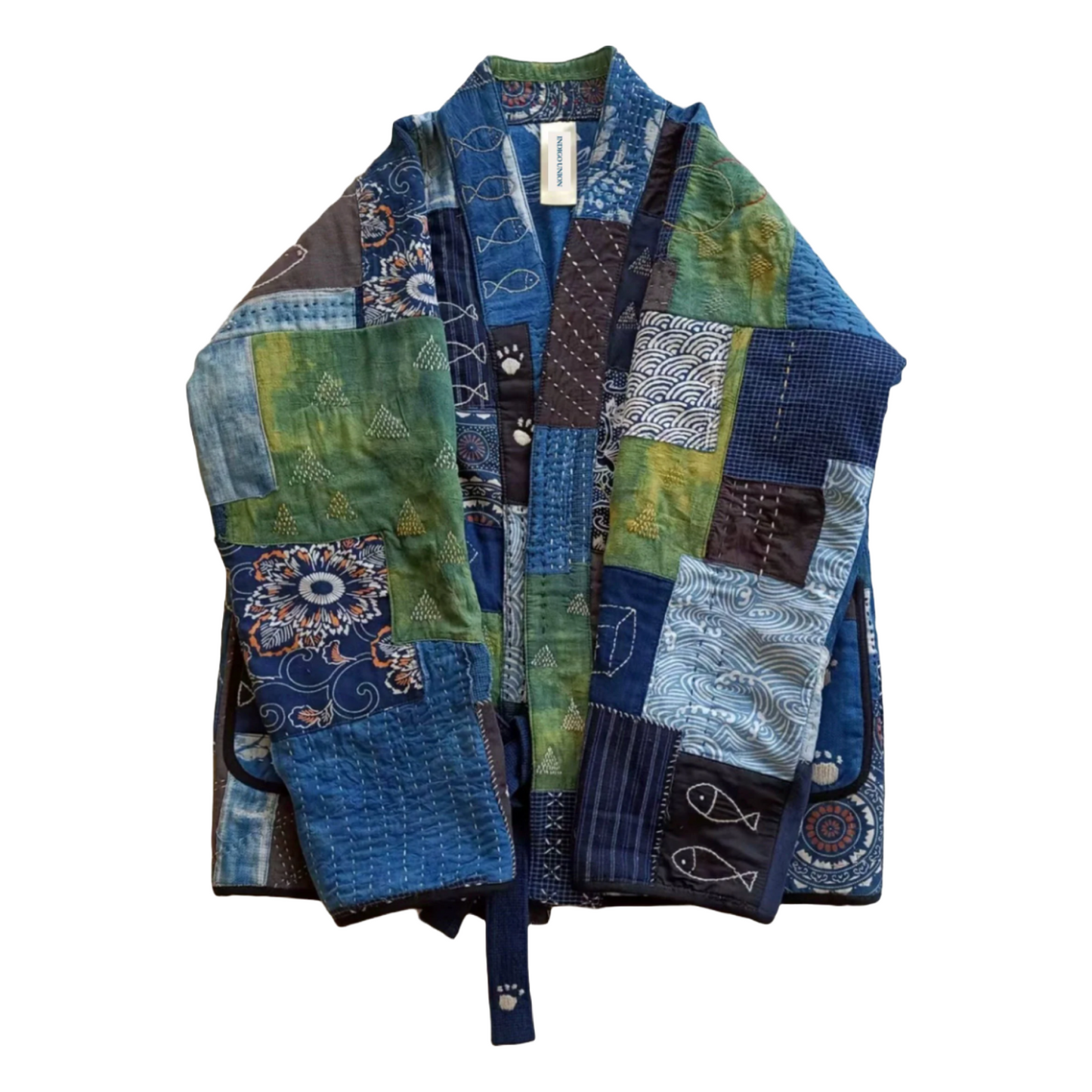 Handmade Boro Patchwork Sashiko Kimono Jacket