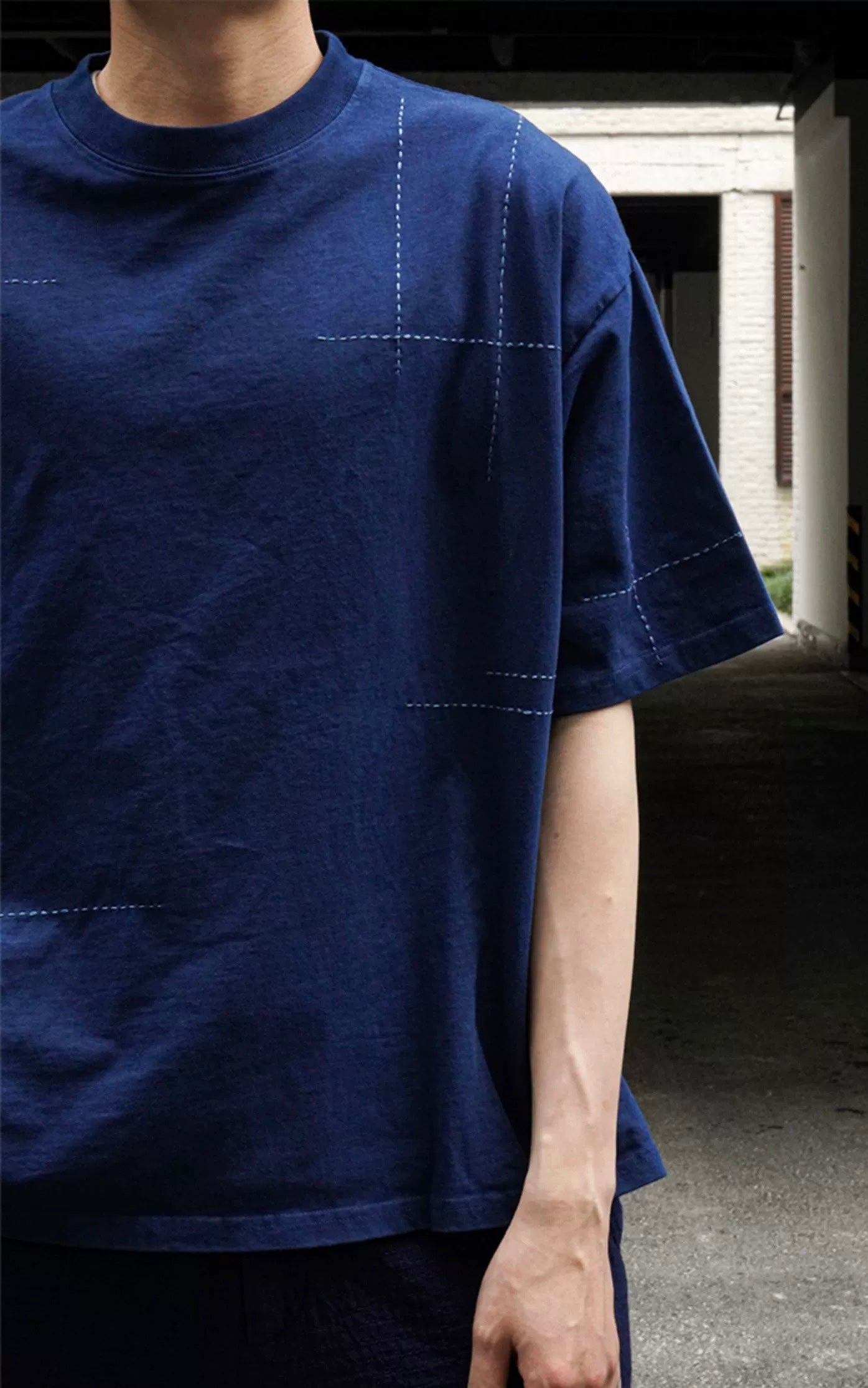 Indigo Dye Sashiko T-Shirt