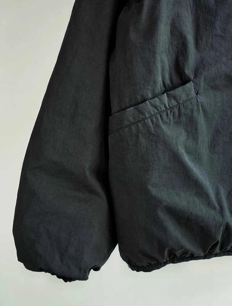 Mud Dye Reversible Collarless Iris Coat