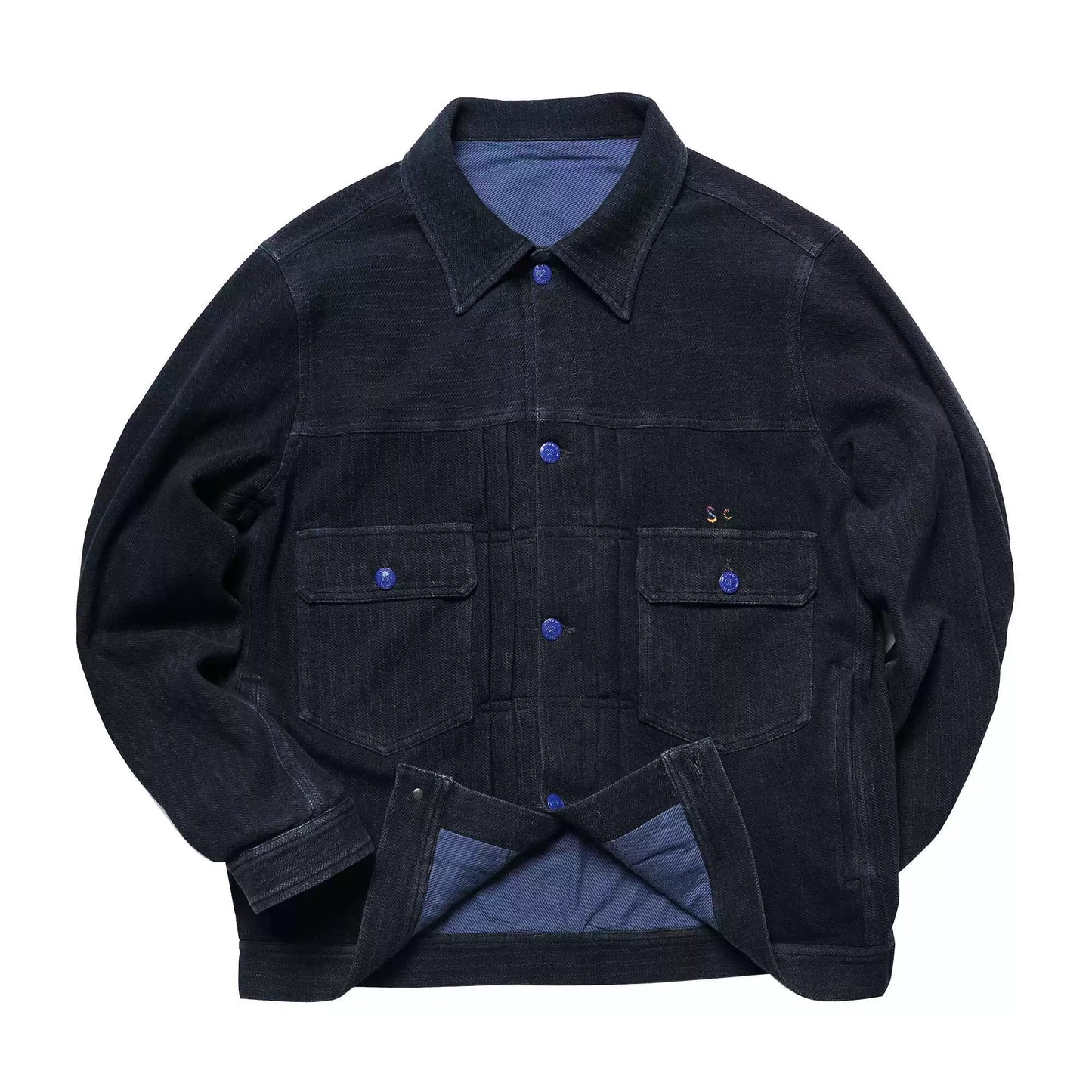 Indigo & Black Dye Knit 101 Remake Jacket