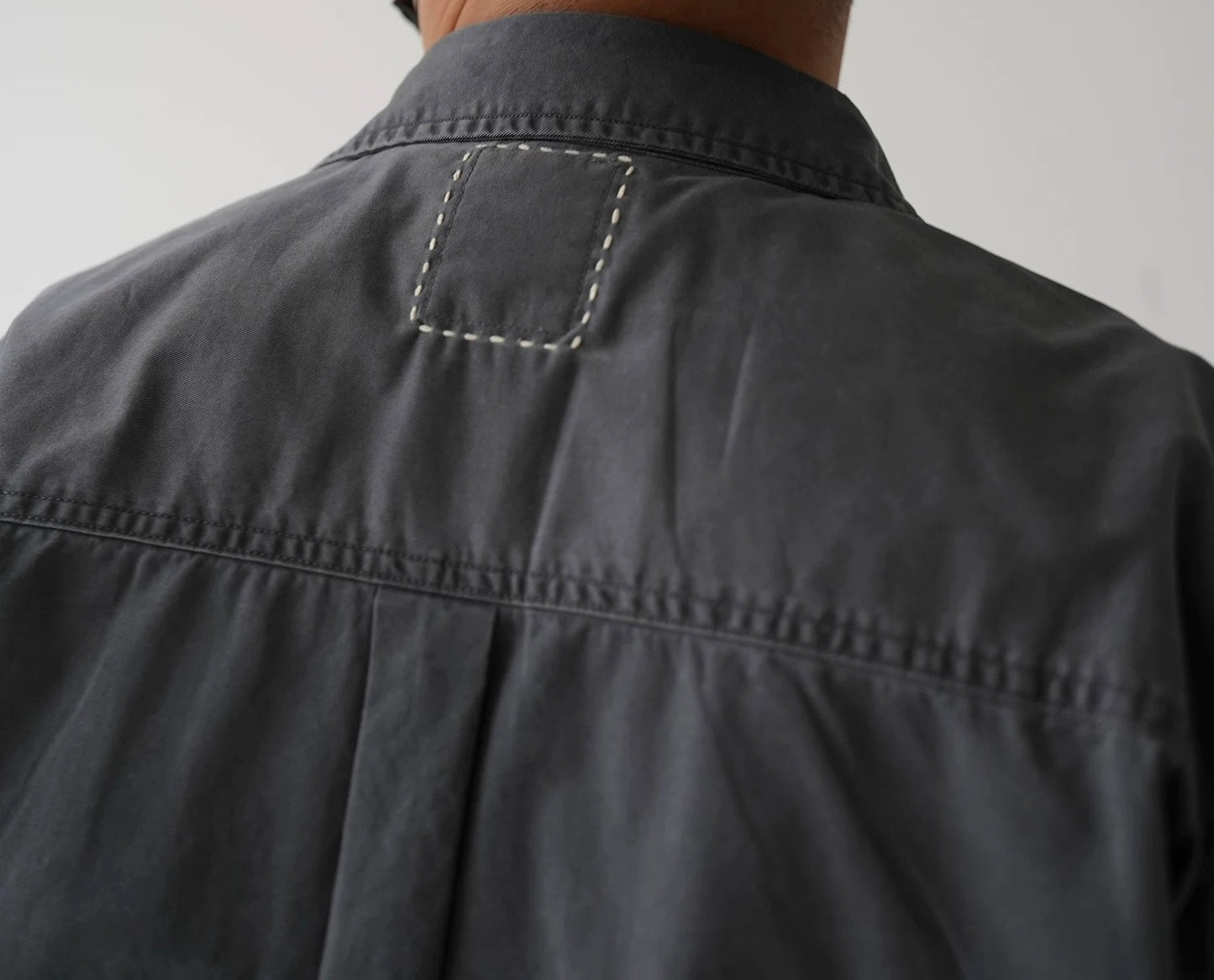 Washed Sashiko Patchwork Long Shirt