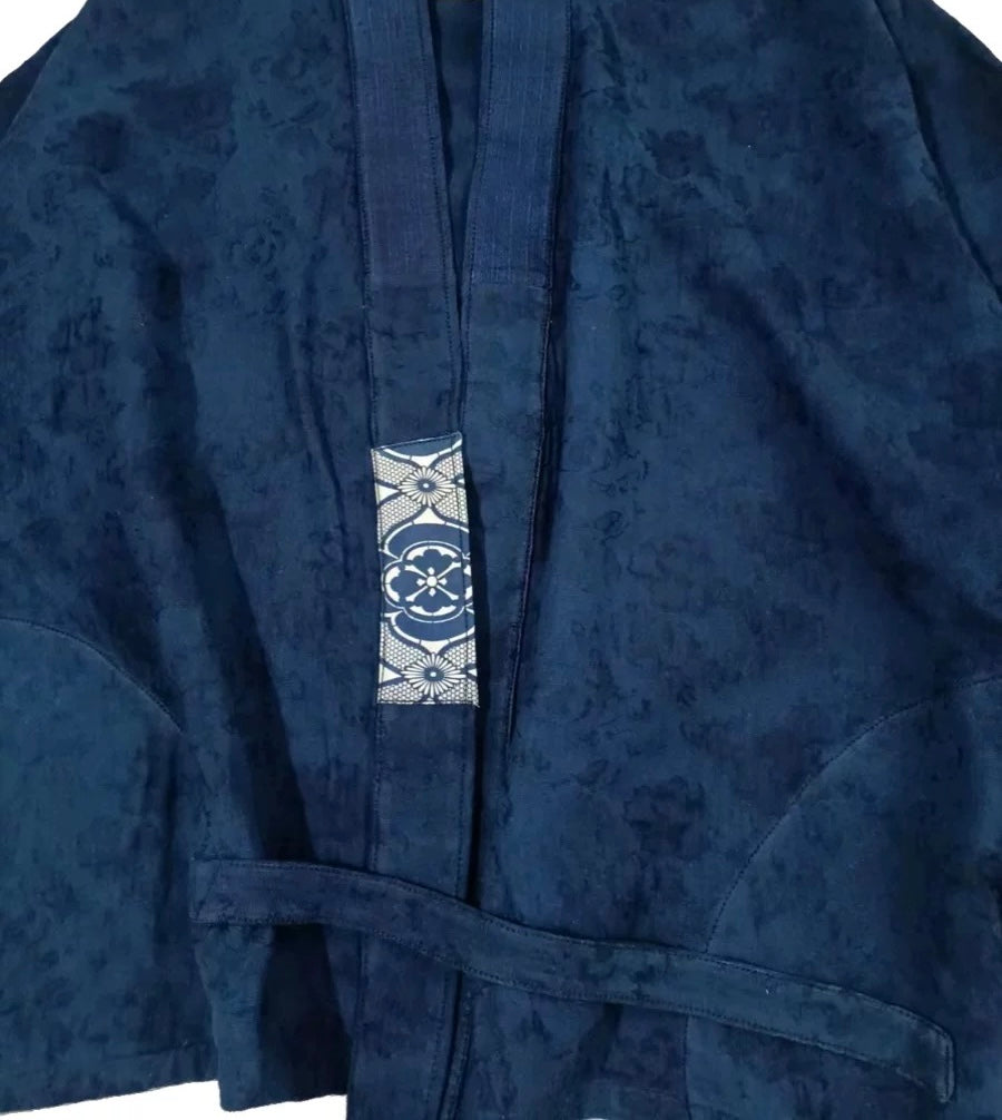 Indigo Dye Jacquard Kimono Jacket