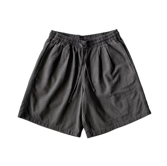 Botanical Charcoal Pleated Easy Shorts