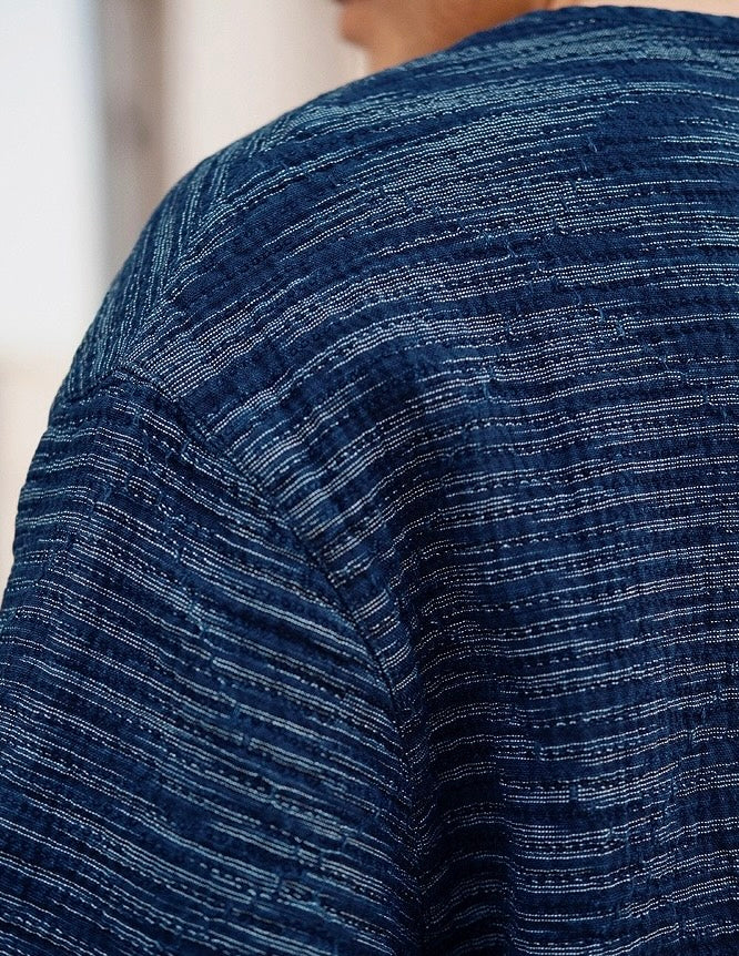 Indigo Dye Sashiko Kasuri T-Shirt