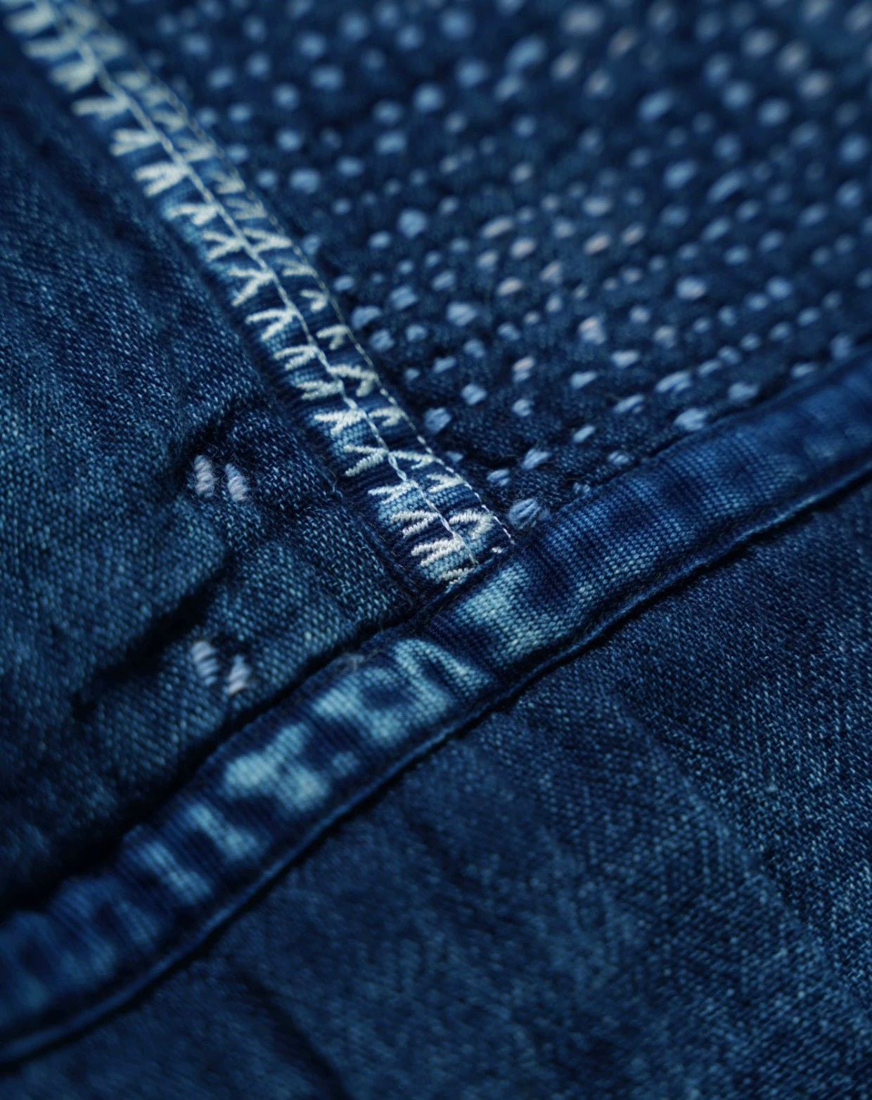 Indigo Dye Sashiko Starry Night Pants