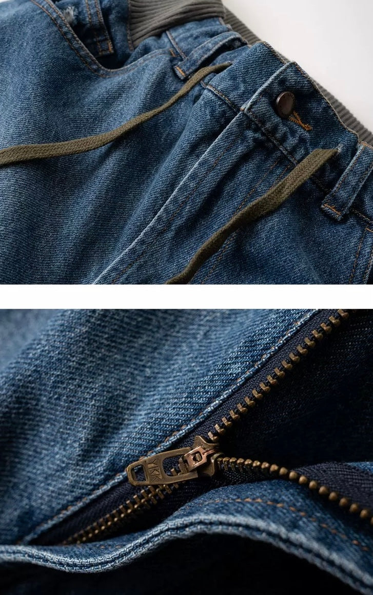 Military Green Patchwork Worker Pants