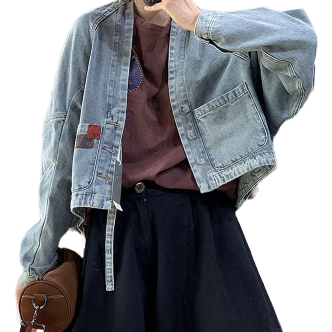 Denim Patchwork Noragi Jacket