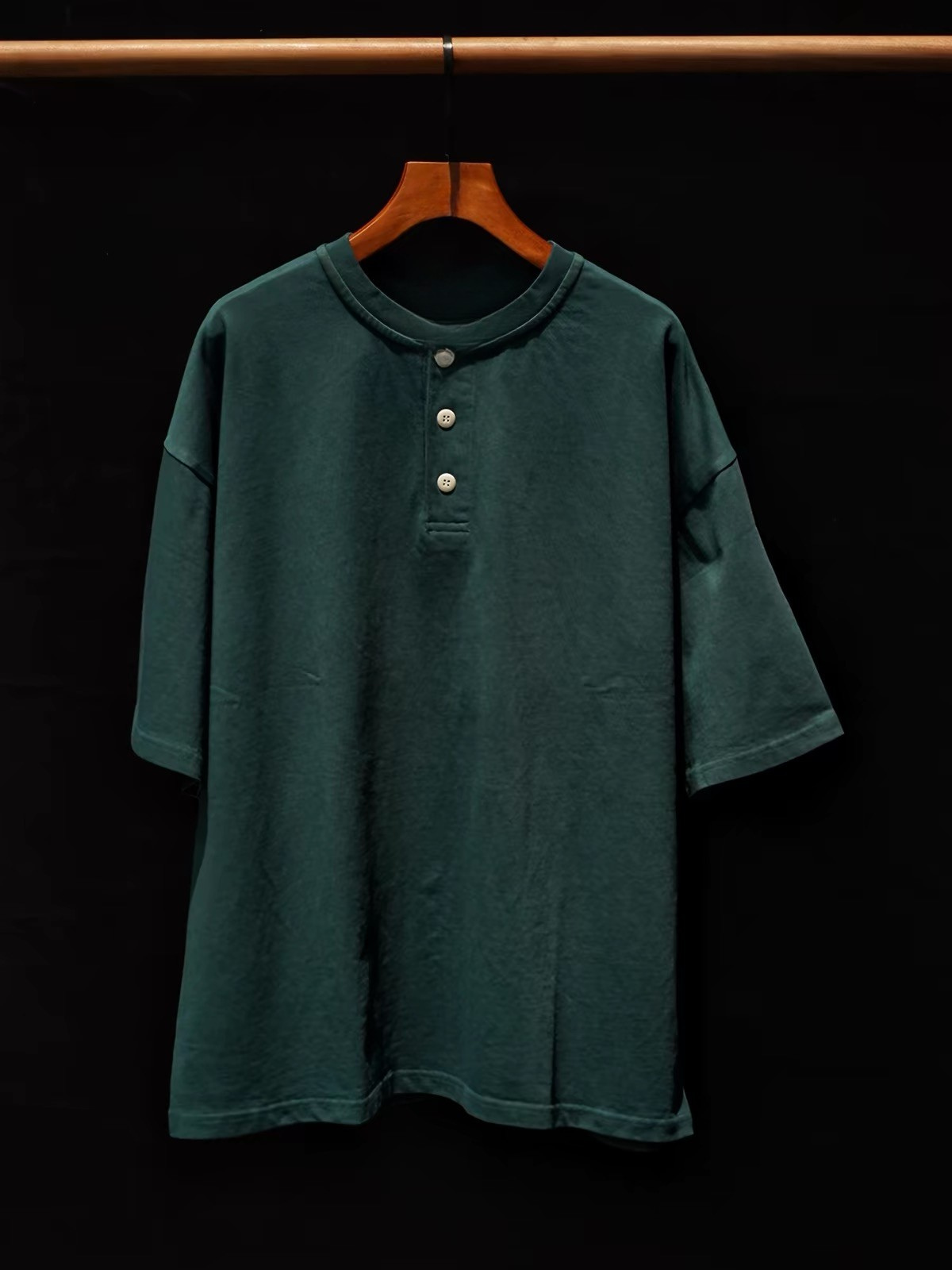 Botanical-Dyed Forest Henley Tee