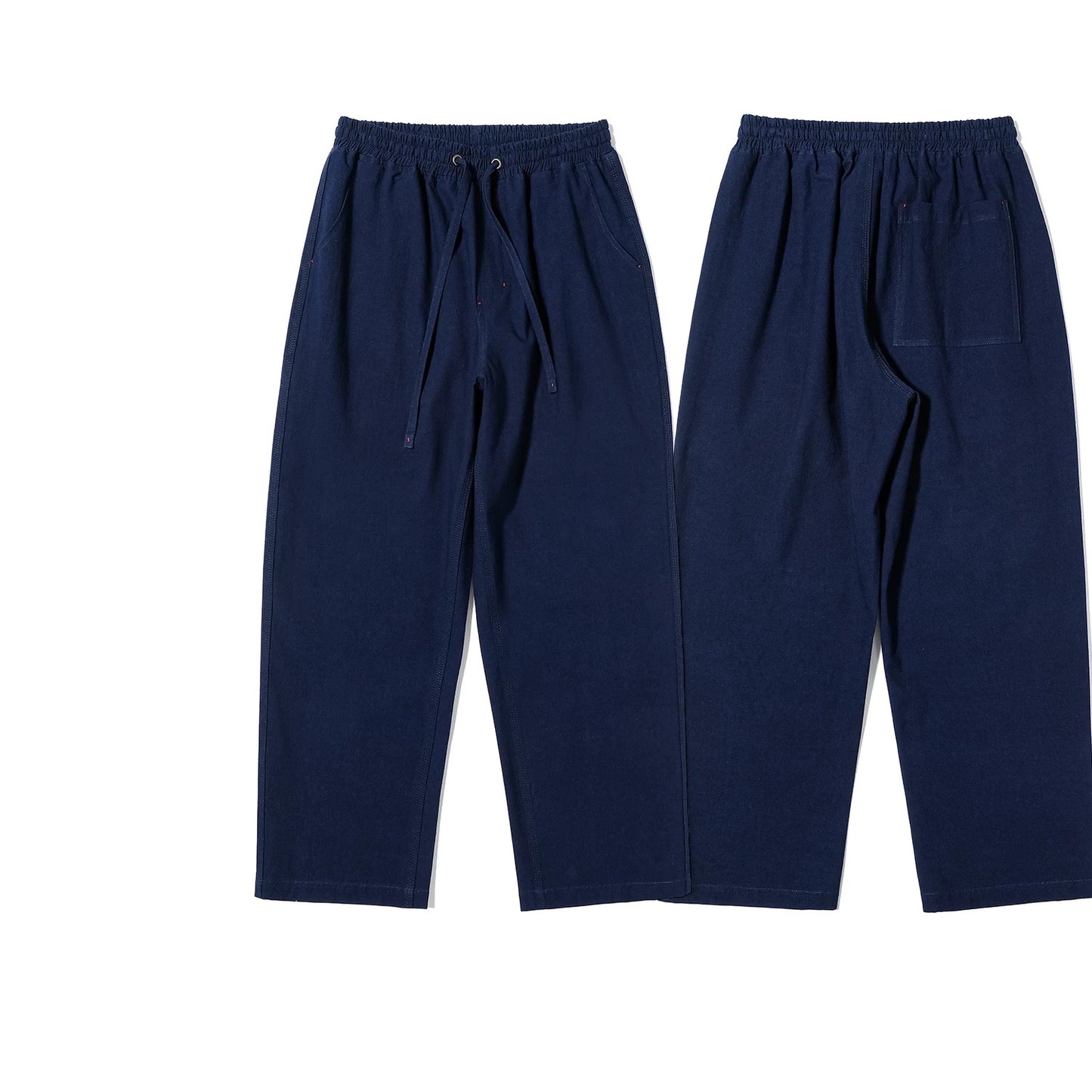 Indigo Dye Basic Kasuri Twill Pants