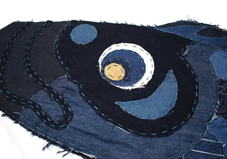 Handmade Indigo Dye Patchwork Sashiko Koinobori