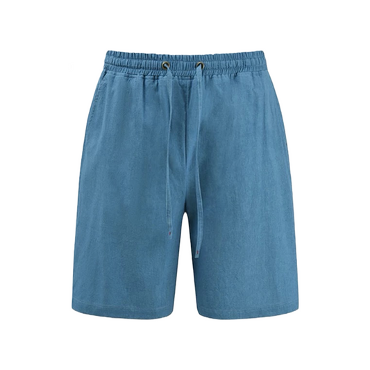 Indigo Dye Basic Kasuri Twill Shorts