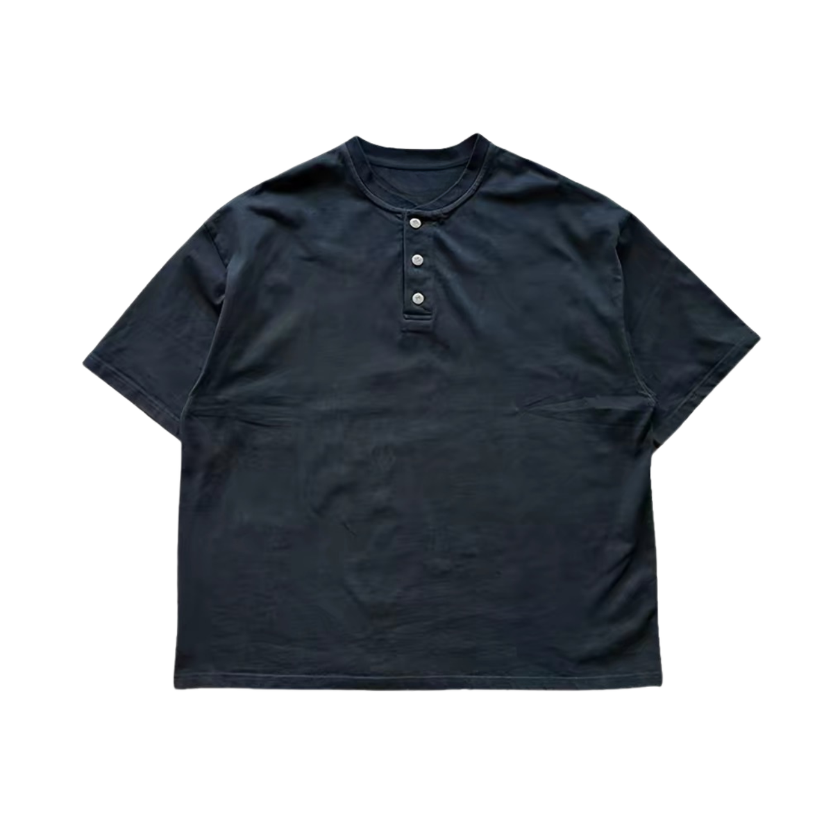 Botanical-Dyed Ink Blue Henley Tee