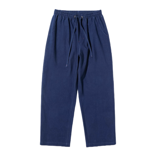 Indigo Dye Basic Kasuri Twill Pants