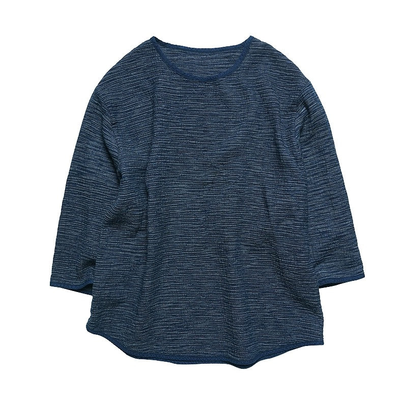 Indigo Dye Sashiko 3/4 Sleeve T-Shirt