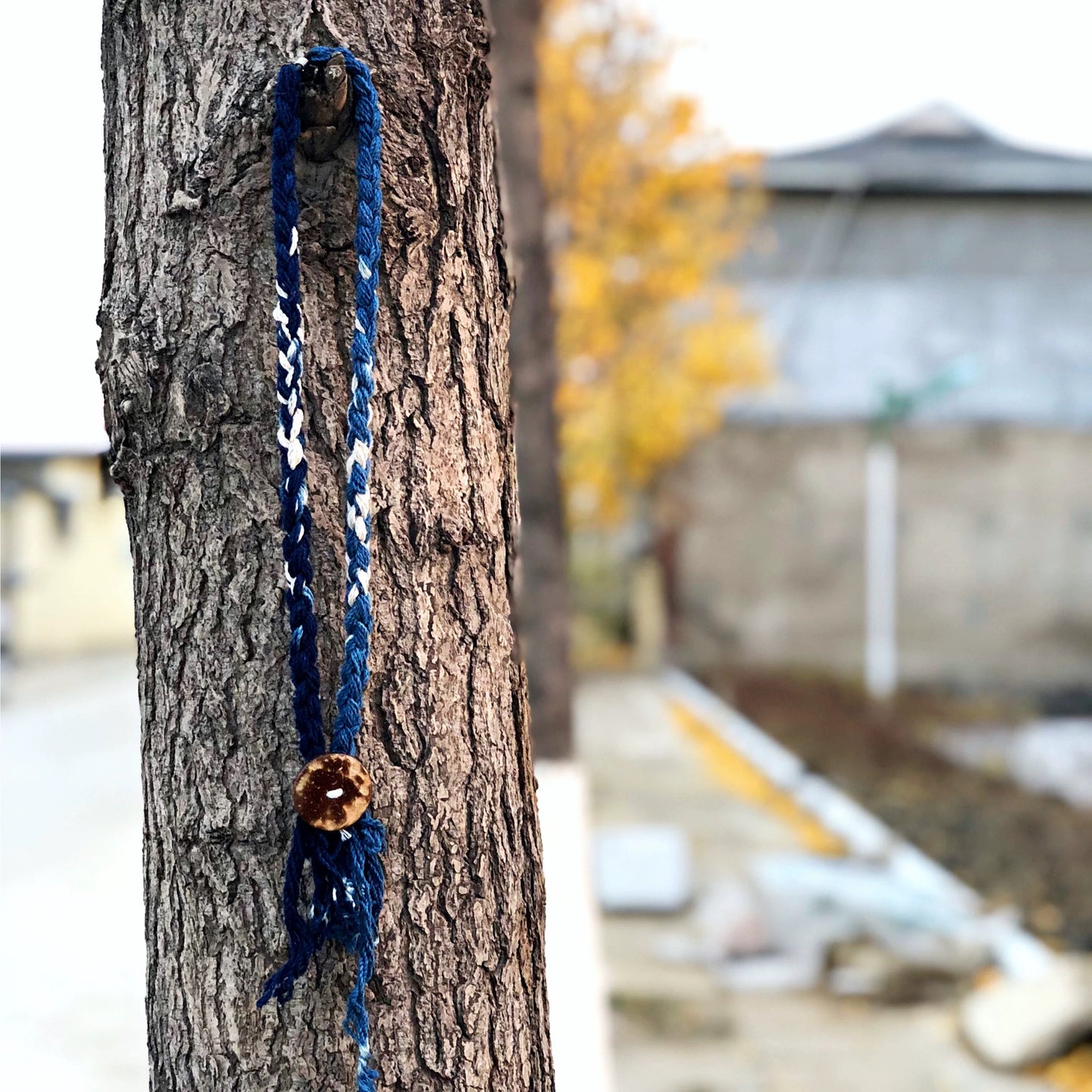 Indigo Dye Lhamo Necklace