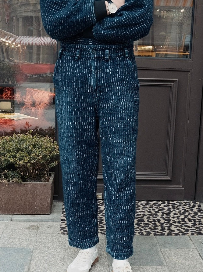 Indigo Dye Sashiko Tapered Pants