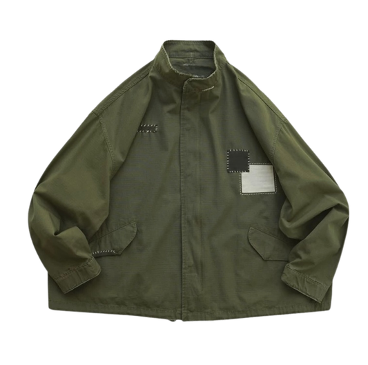 Military Green Sashiko Patchwork M51 Flight Jacket