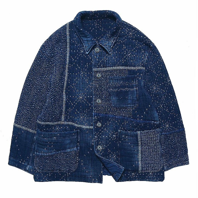 Indigo Dye Patchwork Sashiko Heavyweight Starlight Coat