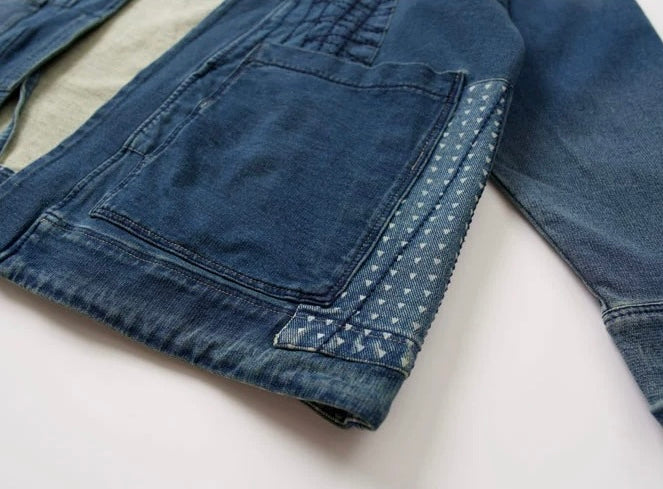 Denim Patchwork Noragi Jacket