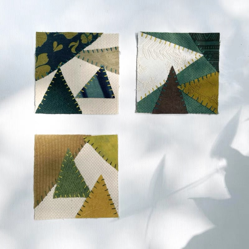 Organic Dye Patchwork Fabric Scraps Bundles