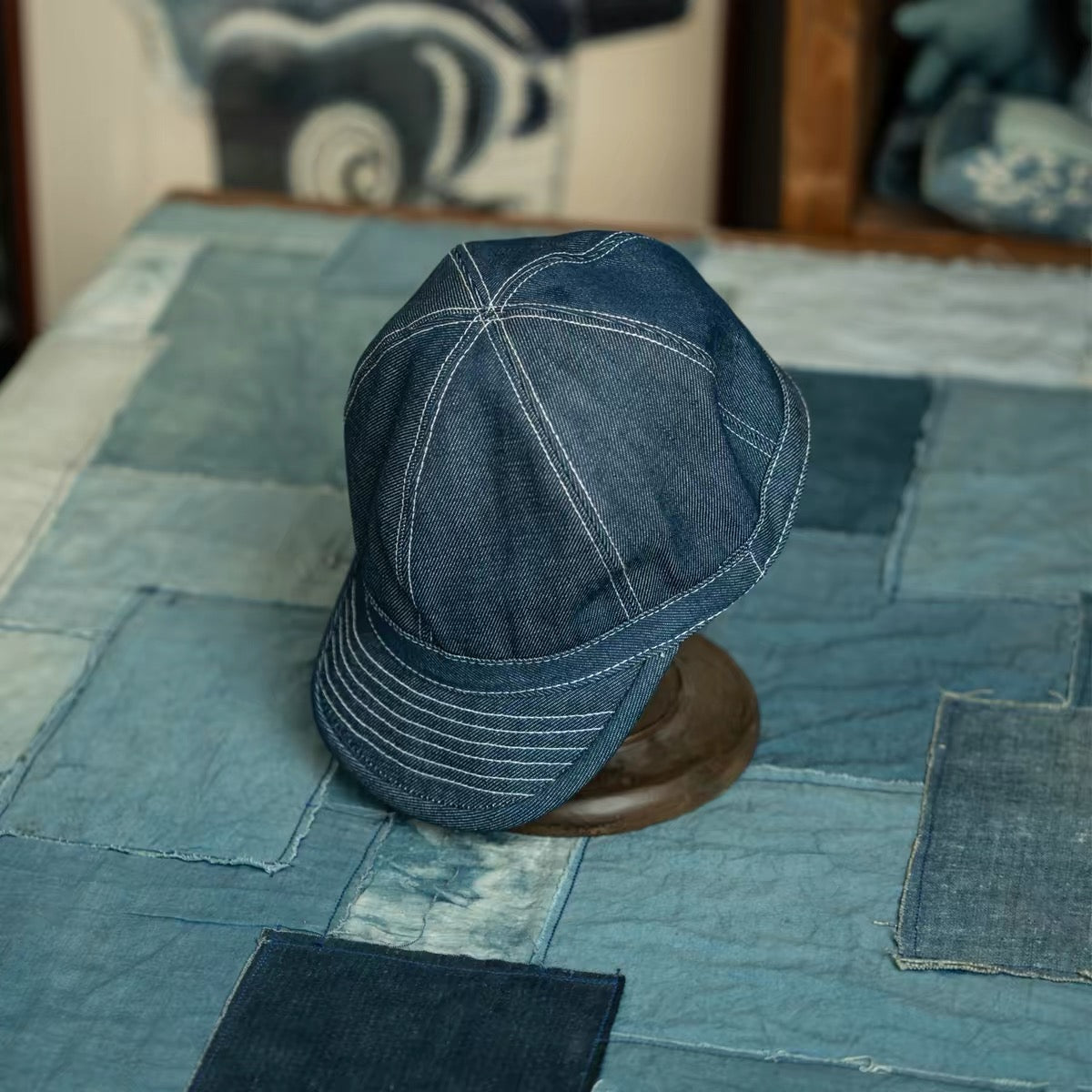 Indigo Dye Vintage Denim Cap