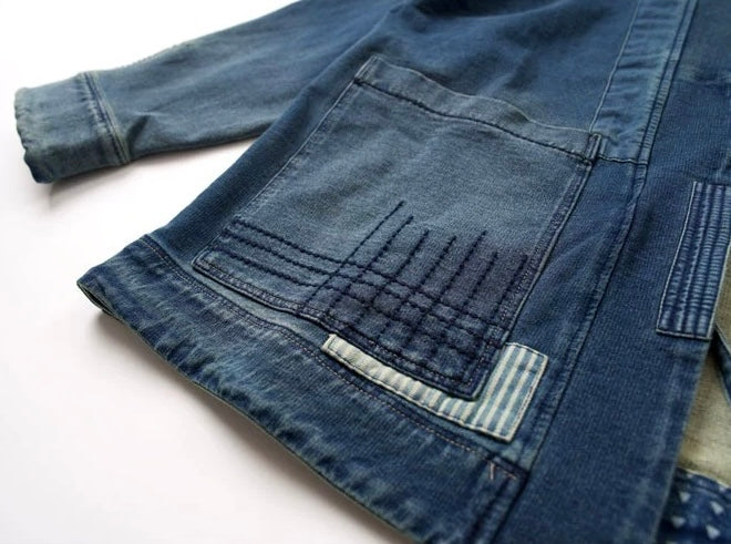 Denim Patchwork Noragi Jacket