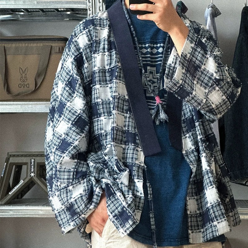 Frayed Checked Noragi Jacket