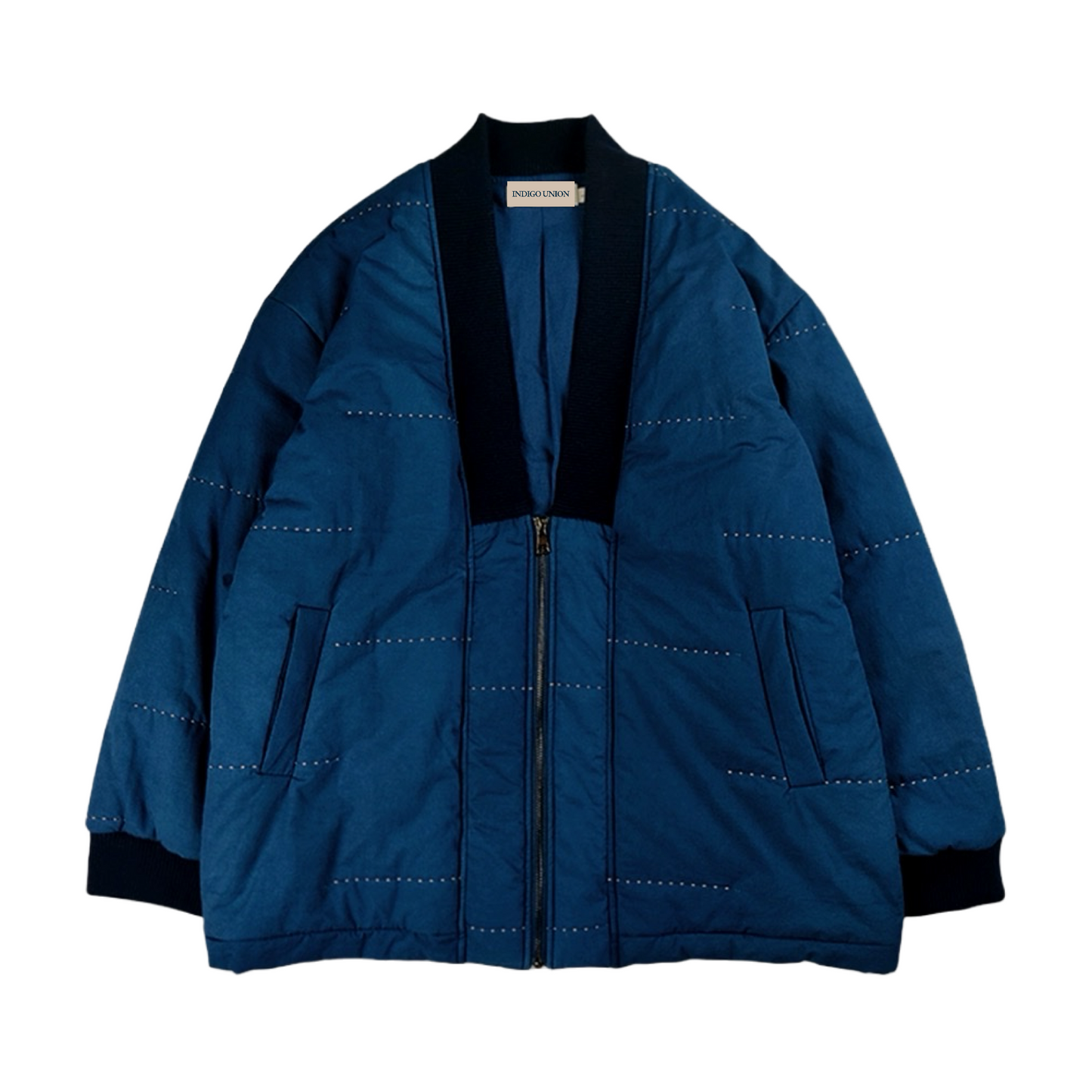 Indigo Dye Padded Kimono Jacket