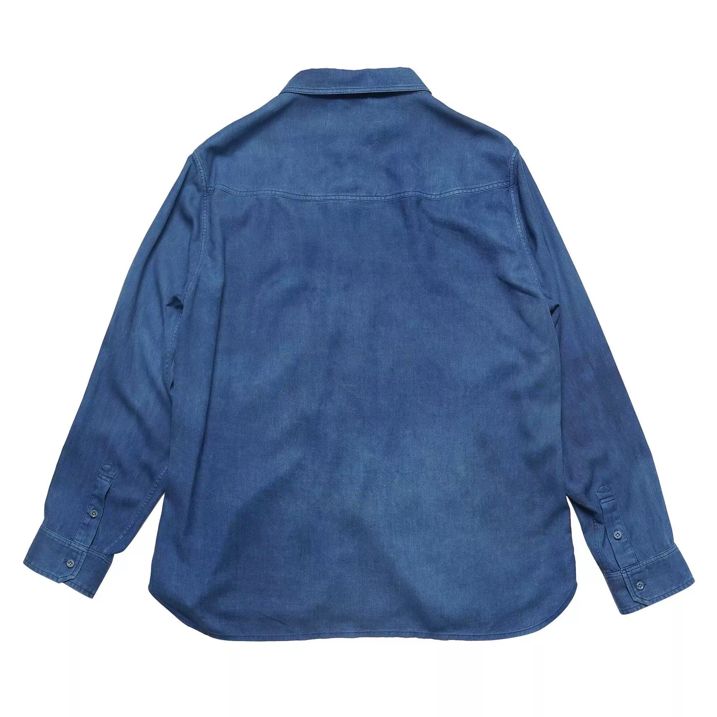 Indigo Dye Mulberry Silk Worker Shirt