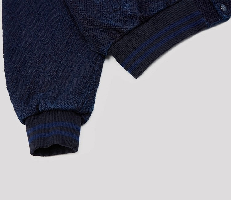 Indigo Dye Baseball Jacket