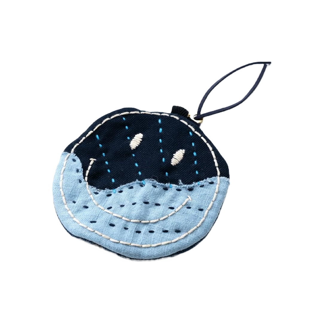 Indigo Dye Sashiko Coin Purse