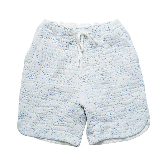 White Sashiko Starry Night E-Waist Shorts