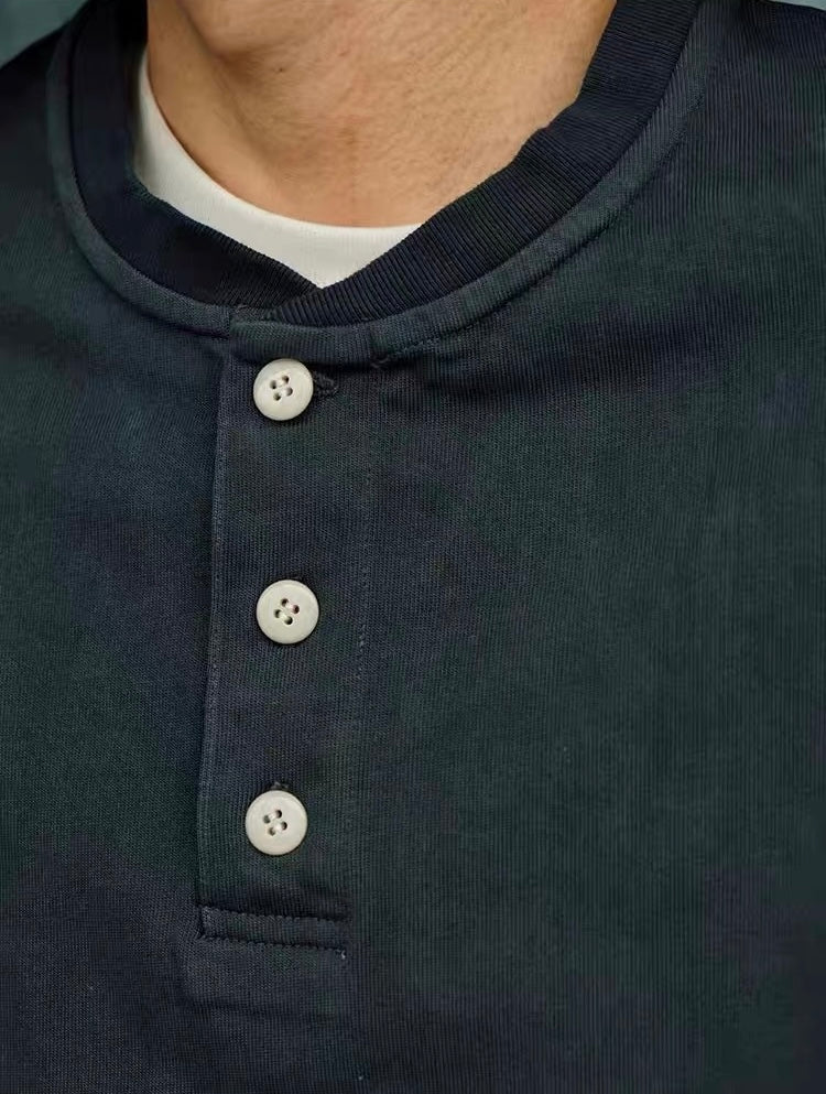 Botanical-Dyed Forest Henley Tee