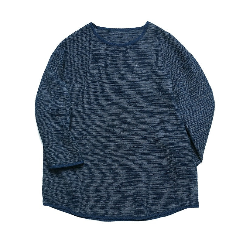 Indigo Dye Sashiko 3/4 Sleeve T-Shirt