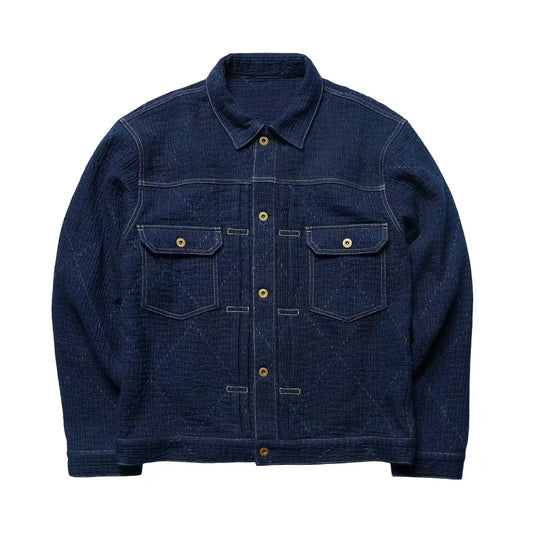 Indigo Dye Sashiko Type II Work Jacket